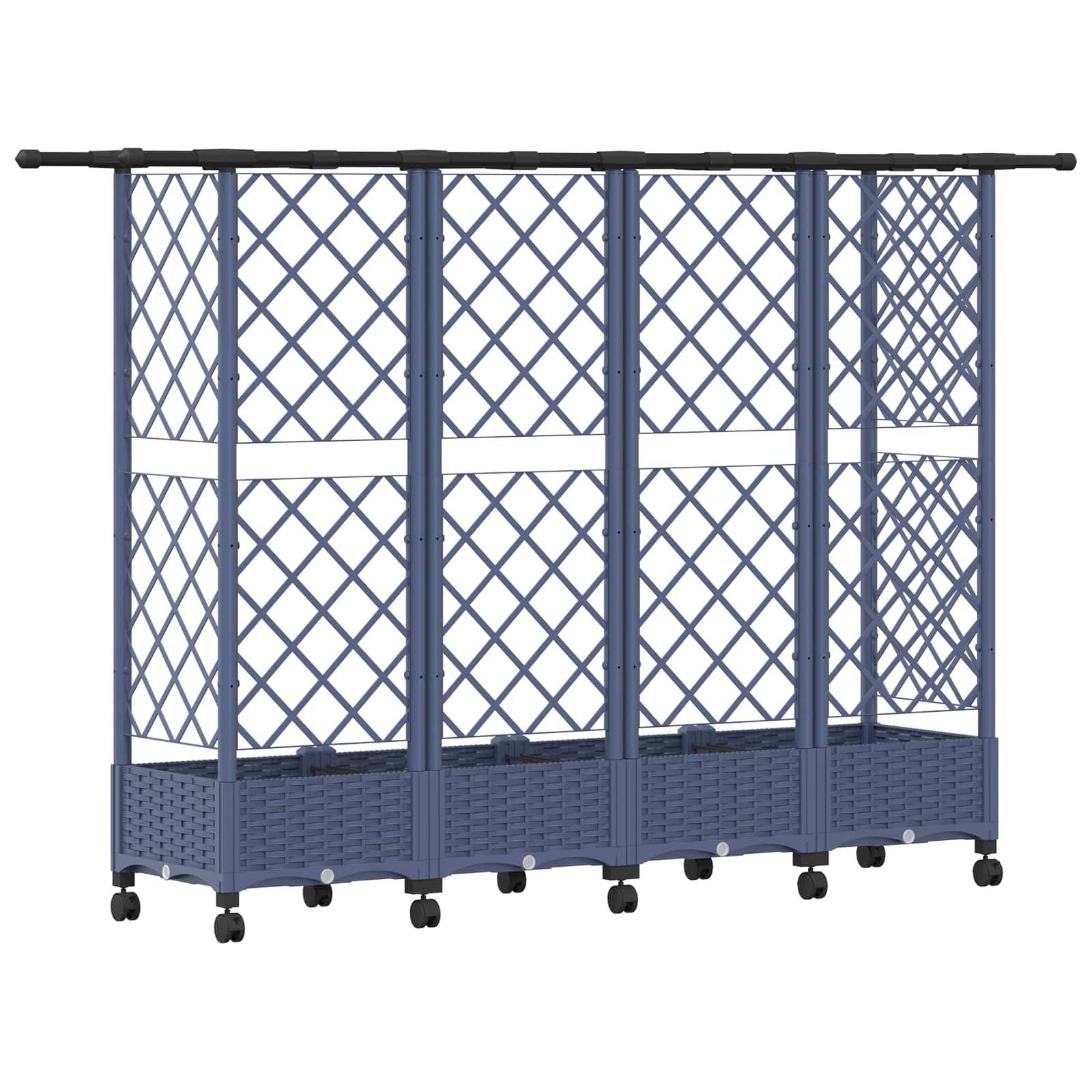 Verhoogd Bed met Trellis en Dak Grijs 202,5 x 40 x 127 cm PP image 5