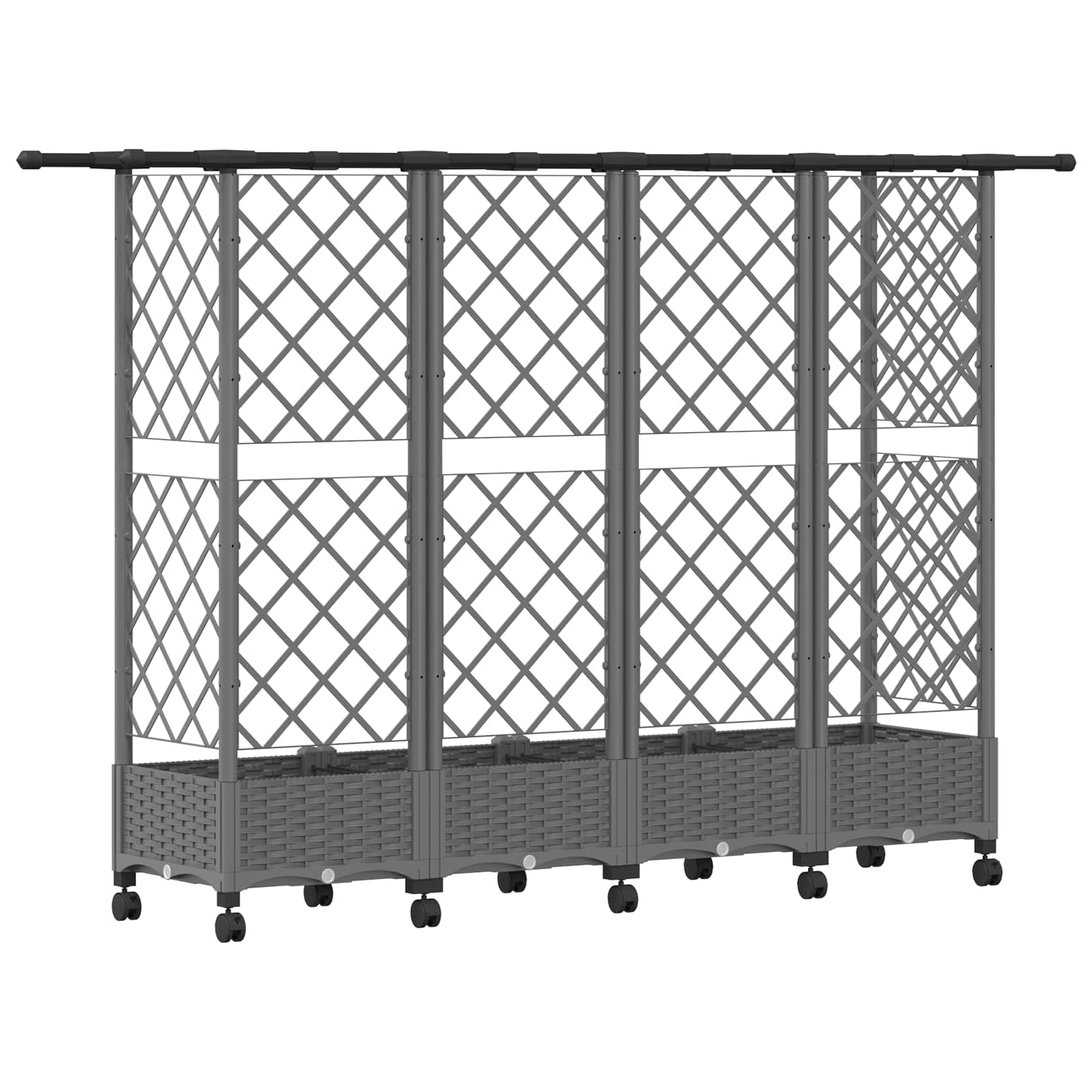 Verhoogd Bed met Trellis en Dak Lichtgrijs 202,5 x 40 x 127 cm image 5