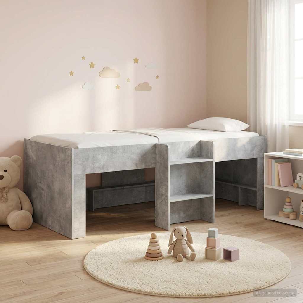 Dětská vysoká postel 2 pcs Beton 203 x 101,1 x 68,5 cm