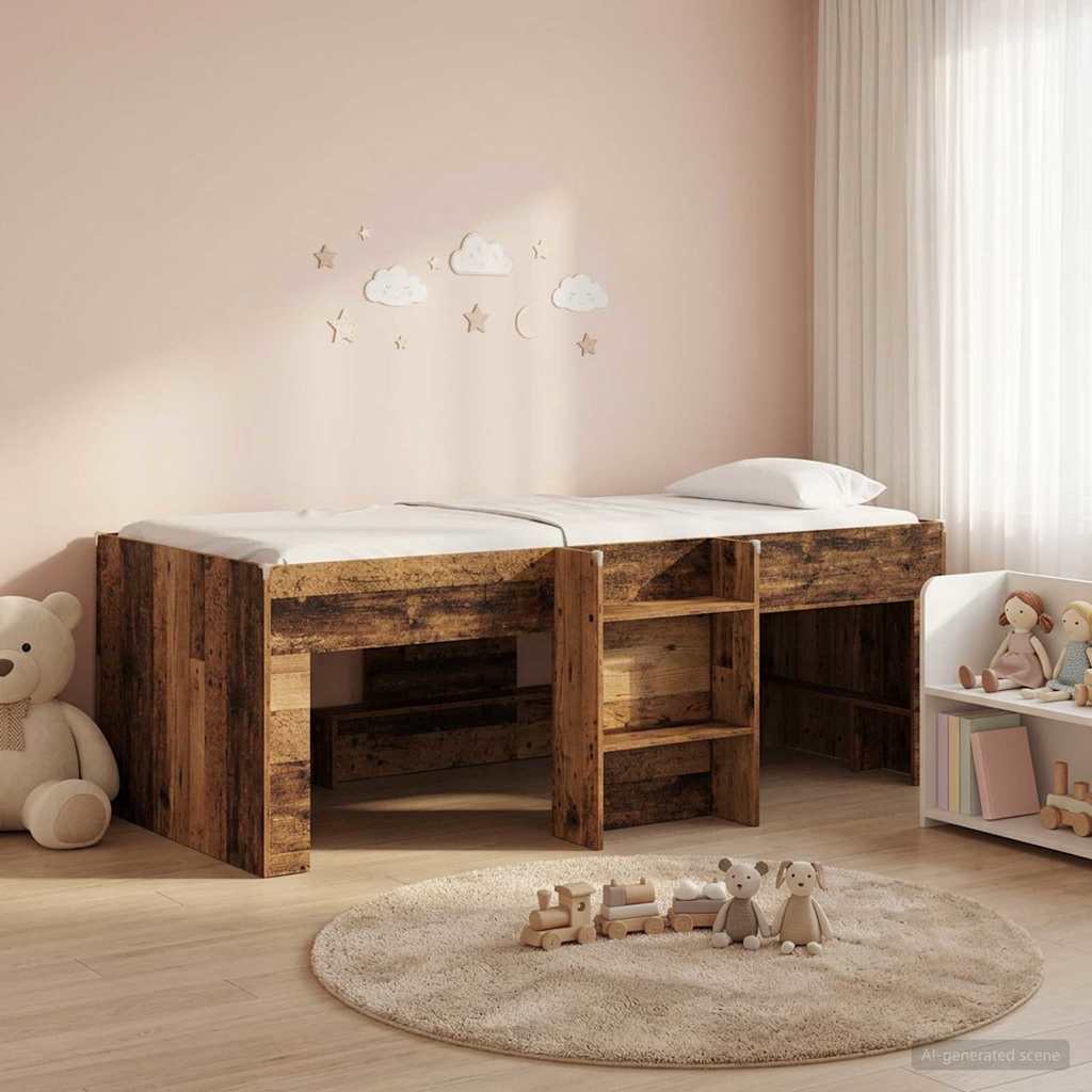 Dětská vysoká postel 2 pcs Staré dřevo 203 x 101,1 x 68,5 cm