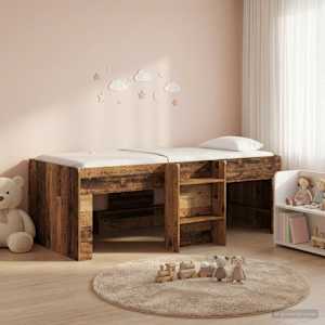 Dětská vysoká postel 2 pcs Staré dřevo 203 x 101,1 x 68,5 cm - obrázek 1