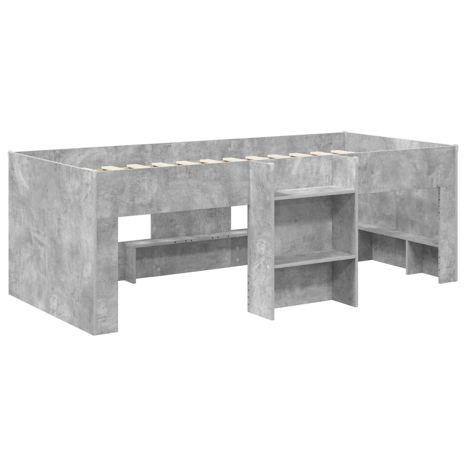 Dětská vysoká postel 2 pcs Betonově šedá 90 x 200 cm - obrázek 3