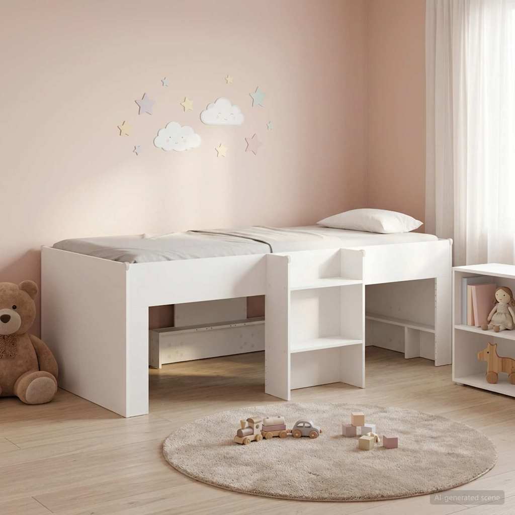 Dětská vysoká postel 2 pcs Bílá 98.5 x 200 cm Kompozitní dřevo