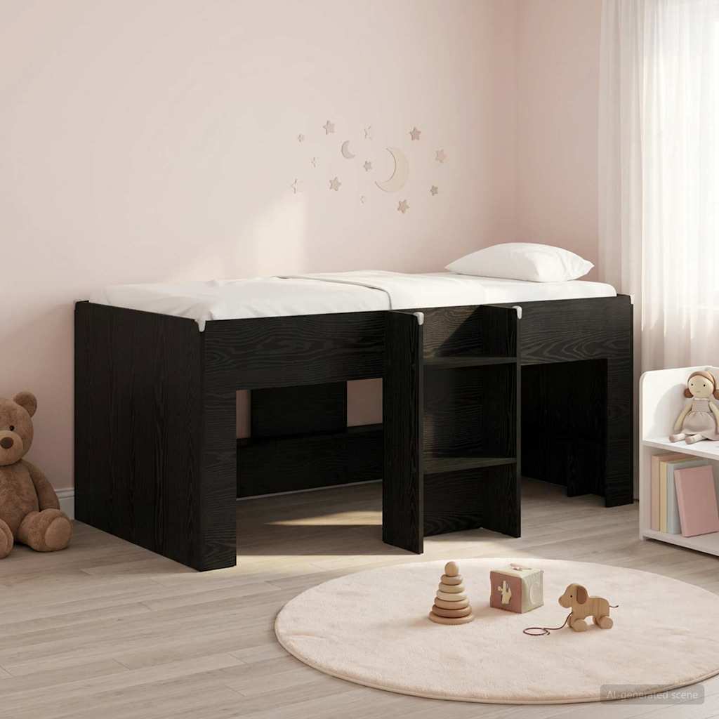 Dětská vysoká postel 2 pcs Černý dub 163 x 101,1 x 68,5 cm