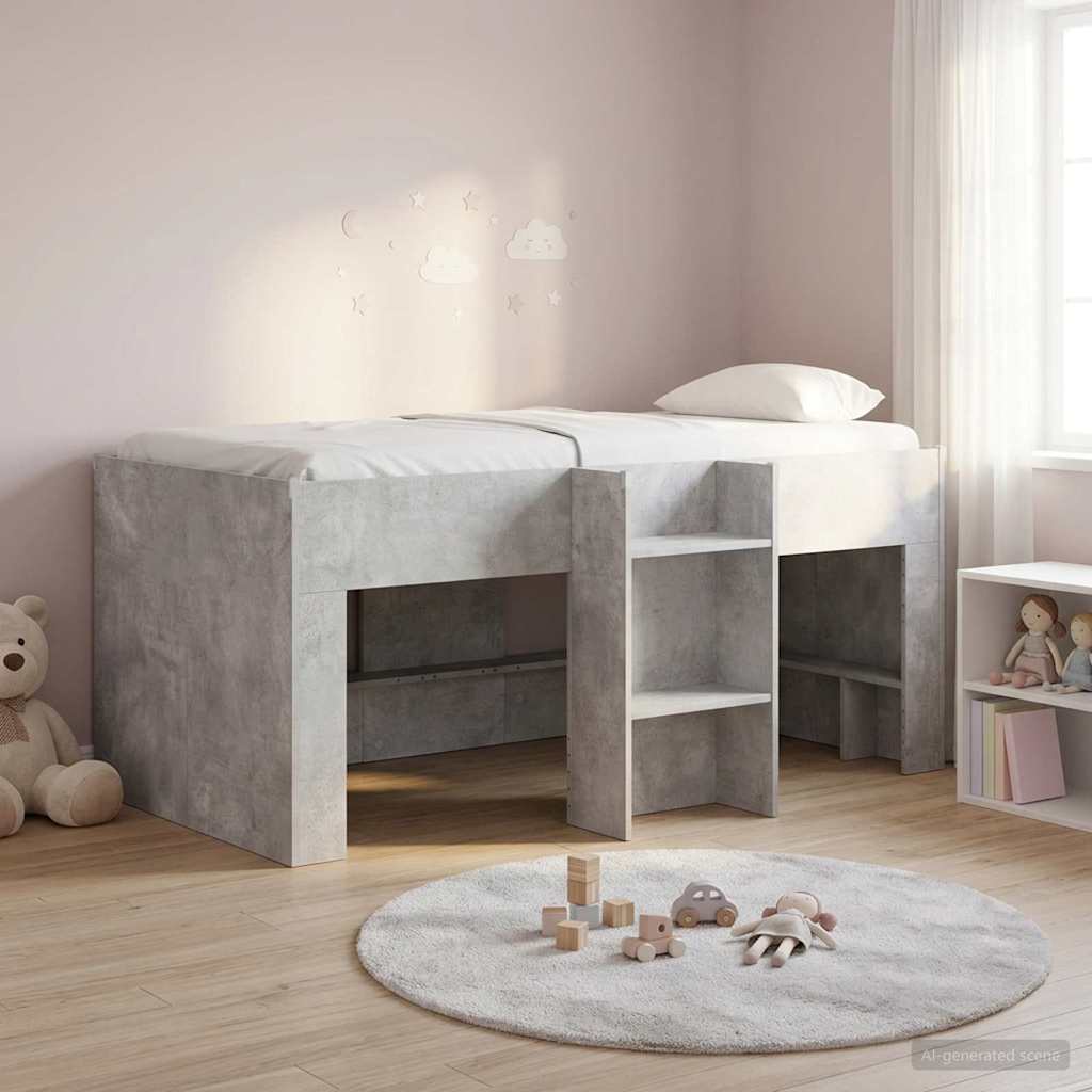 Dětská vysoká postel 2 pcs Beton 163 x 101,1 x 68,5 cm
