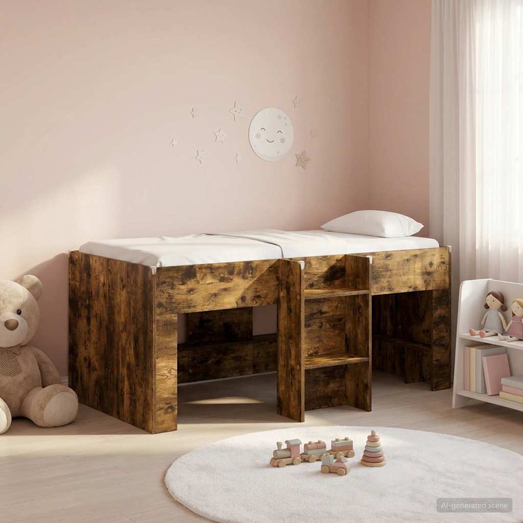 Dětská vysoká postel 2 pcs Kouřový dub 163 x 101,1 x 68,5 cm