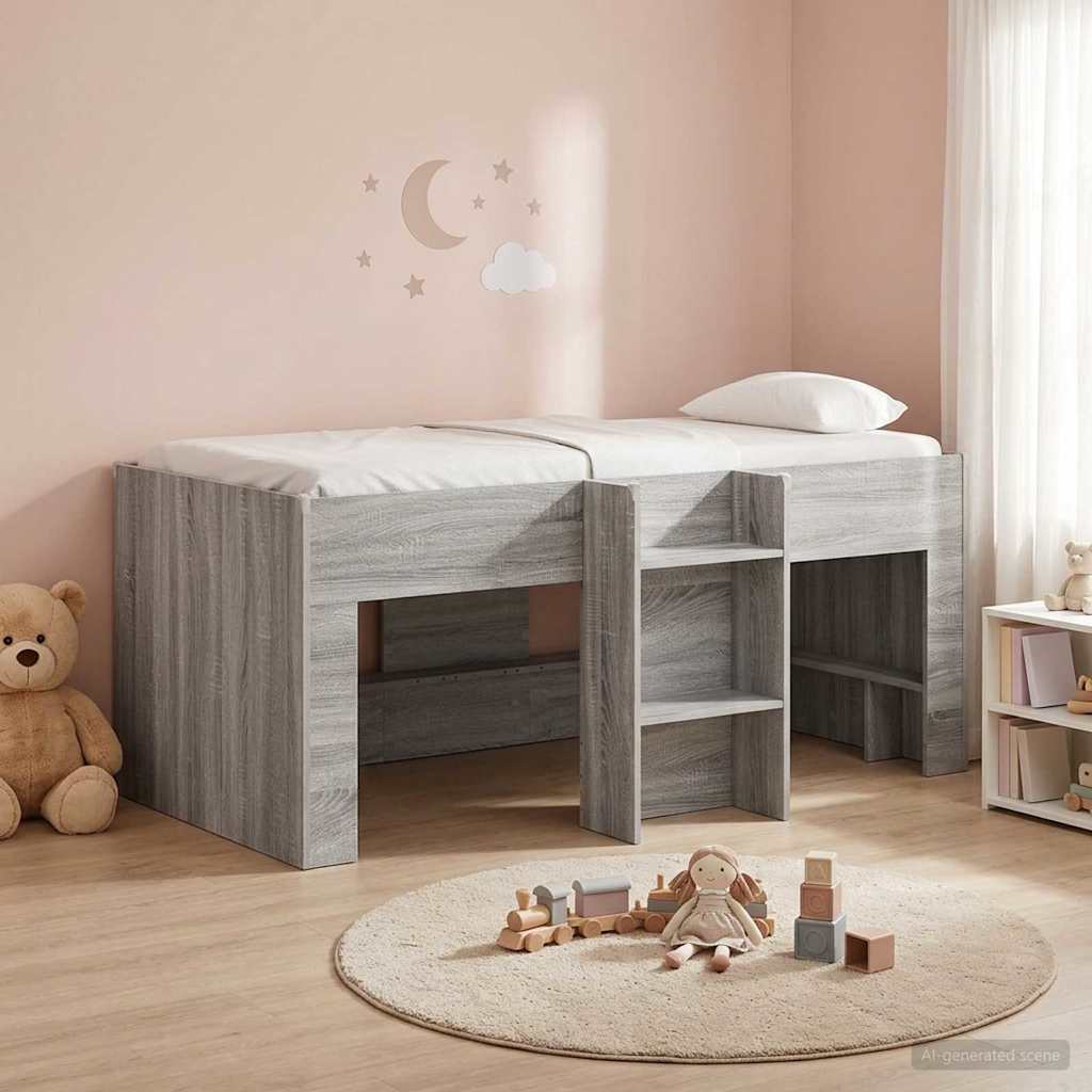 Dětská vysoká postel 2 pcs Šedý Sonoma 163 x 101,1 x 68,5 cm