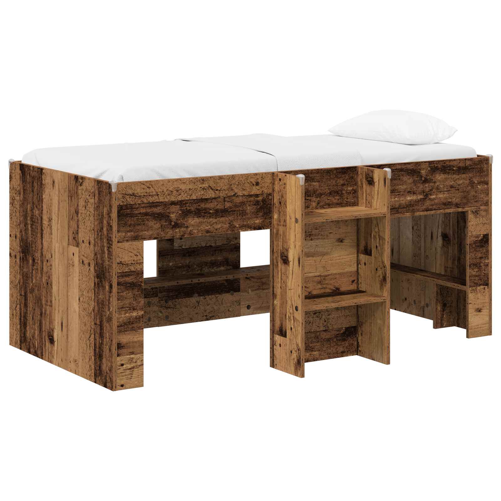 Dětská vysoká postel 2 pcs Staré dřevo 163 x 101,1 x 68,5 cm - obrázek 2
