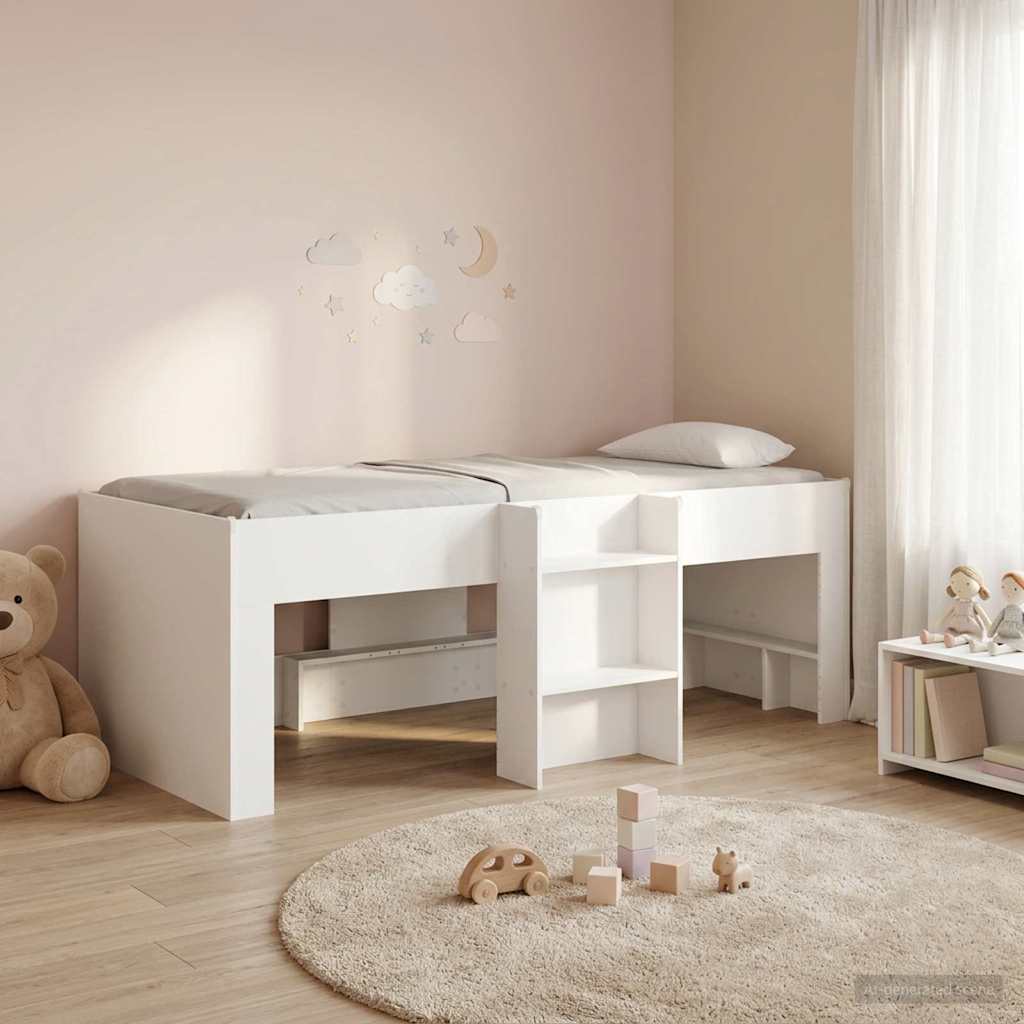Dětská vysoká postel 2 pcs Bílá 90 x 190 cm Kompozitní dřevo