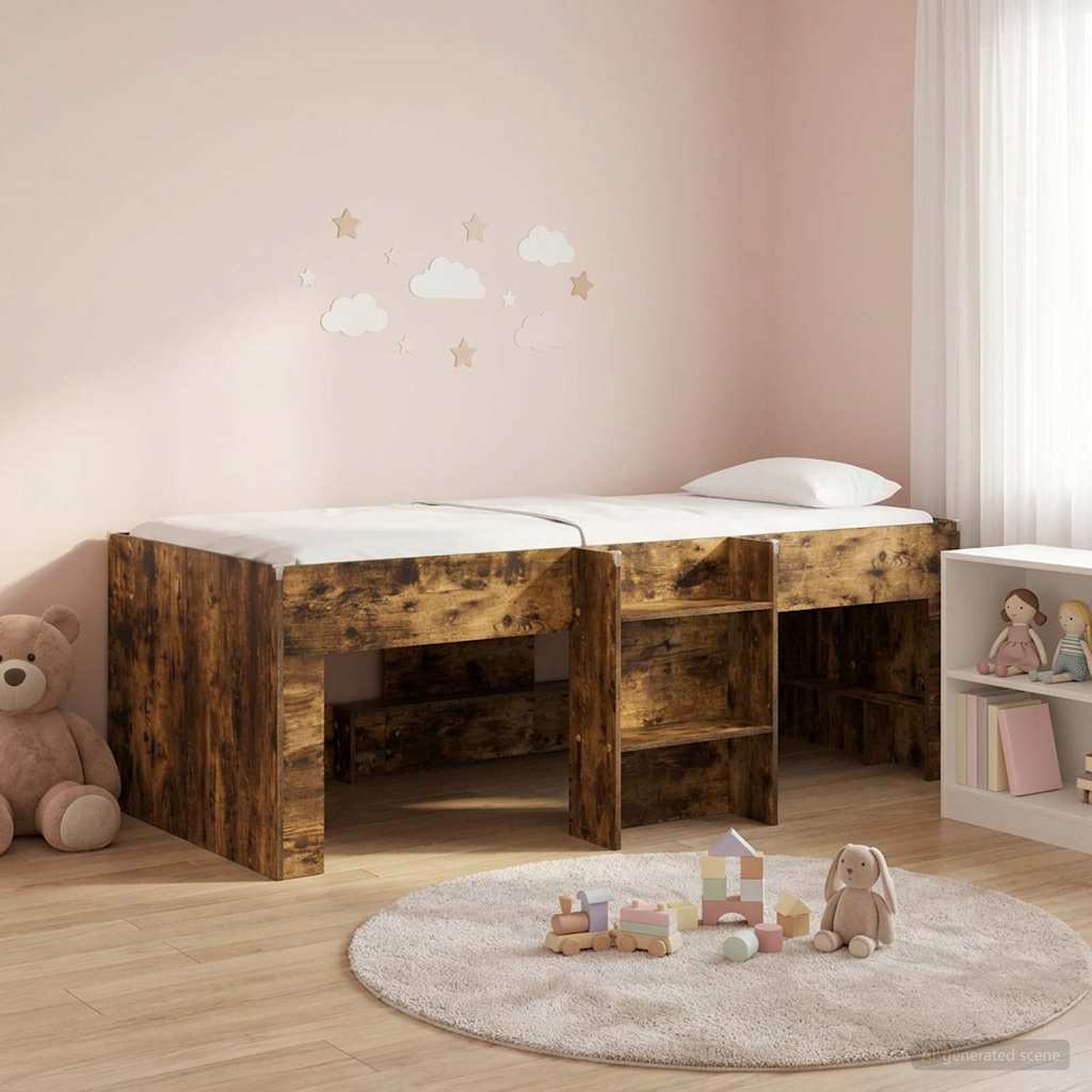 Dětská vysoká postel 2 pcs Kouřový dub 90 x 190 cm