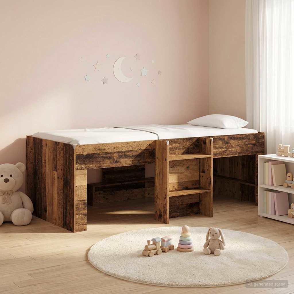 Dětská vysoká postel 2 pcs Staré dřevo 90 x 190 cm
