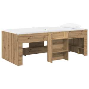 vidaXL Laste k&otilde;rge voodi raam Artisan tamm 90 x 190 cm Tehispuit