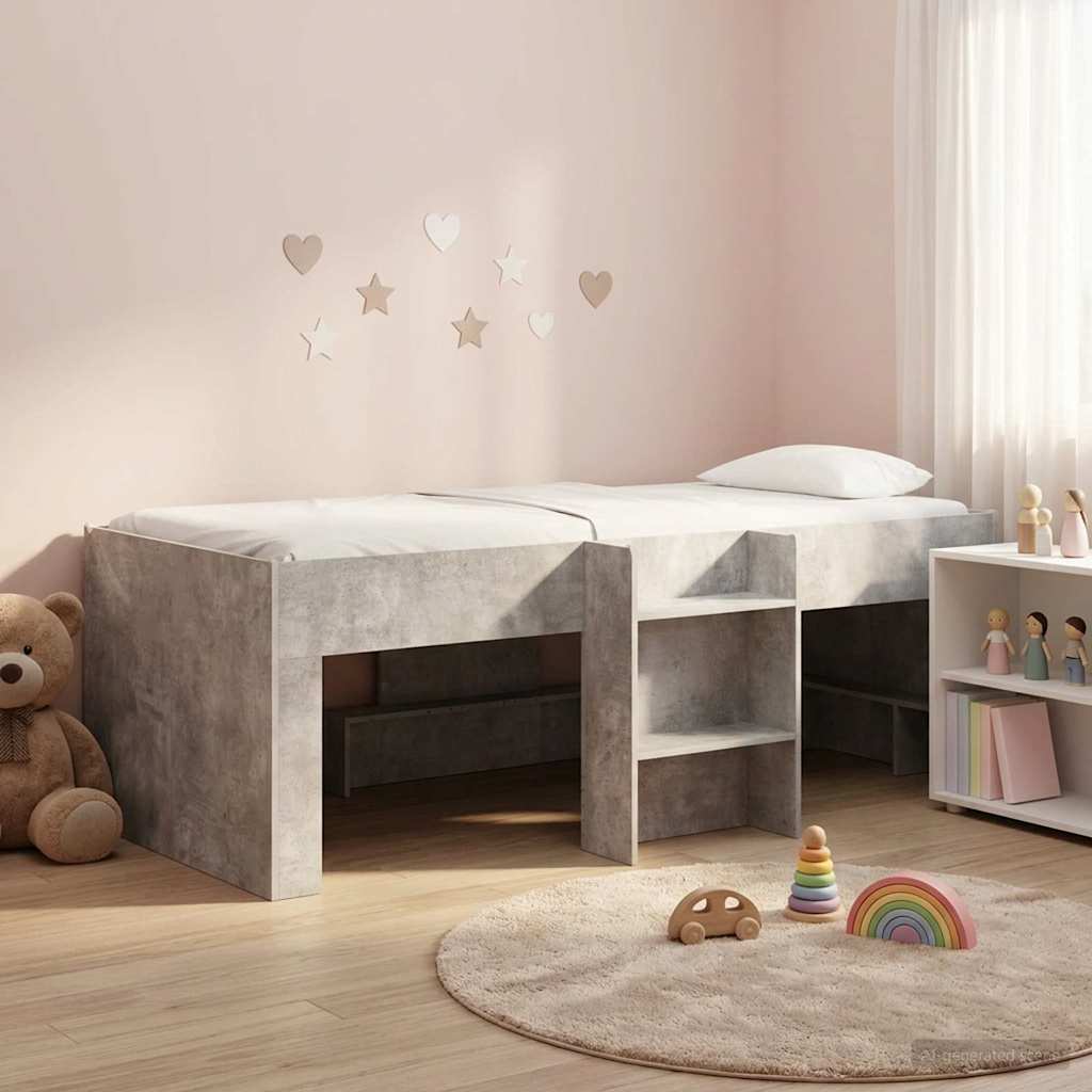 Dětská vysoká postel 2 pcs Beton 193 x 96,1 x 68,5 cm