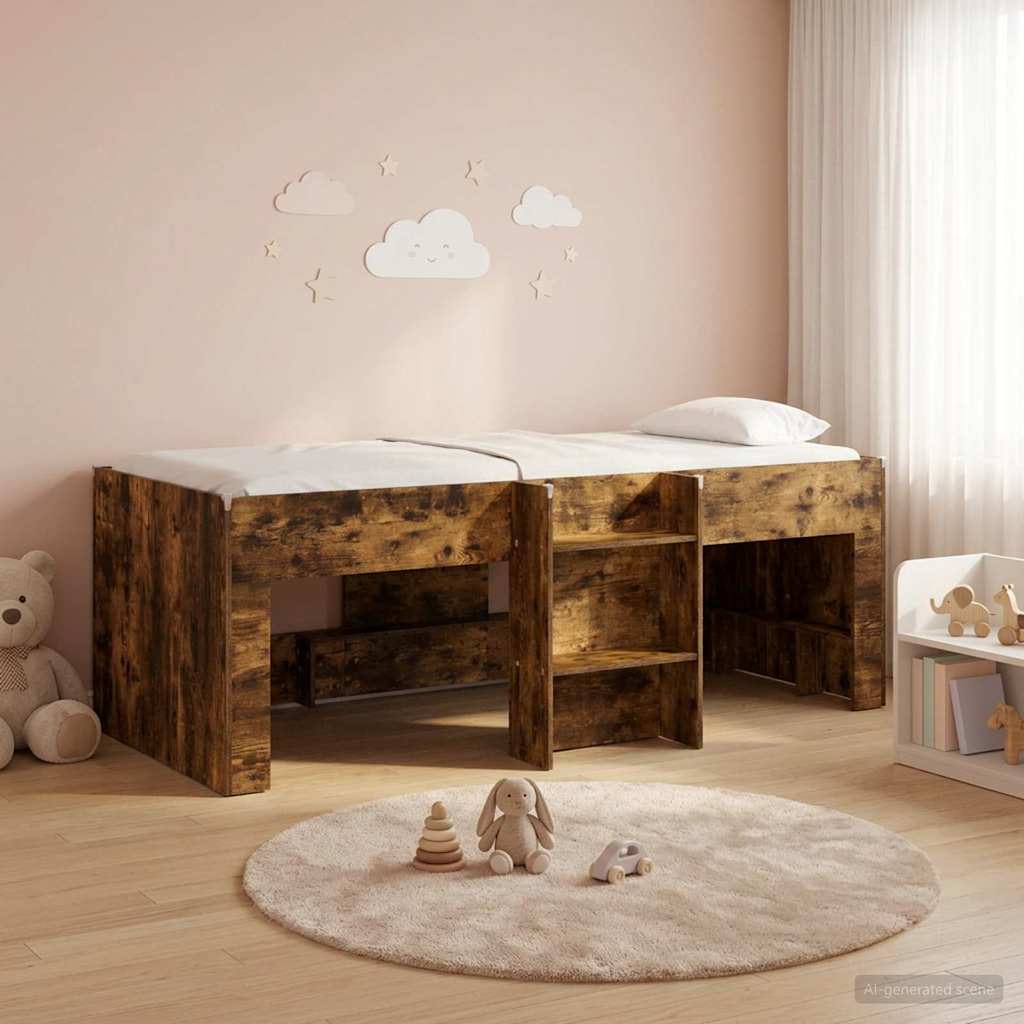 Dětská vysoká postel 2 pcs Kouřový dub 193 x 96,1 x 68,5 cm