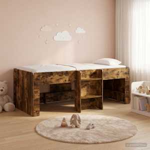 Dětská vysoká postel 2 pcs Kouřový dub 193 x 96,1 x 68,5 cm - obrázek 1