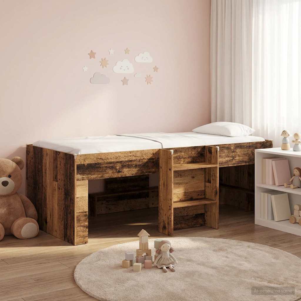 Dětská vysoká postel 2 pcs Staré dřevo 193 x 96,1 x 68,5 cm