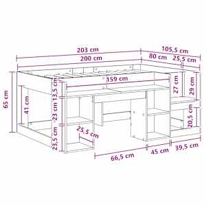 Dětská postel s úložným prostorem Bílá 80 x 200 cm - obrázek 8