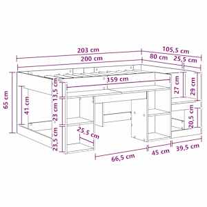 Dětská postel s úložným prostorem Staré dřevo 80 x 200 cm - obrázek 8
