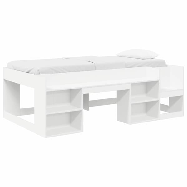 vidaXL Laste voodiraam koos ladustamisega Valge 90 x 200 cm Tehispuit