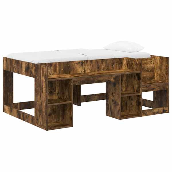 vidaXL Laste voodiraam koos ladustamisega Suitsutatud tamm 80 x 160 cm