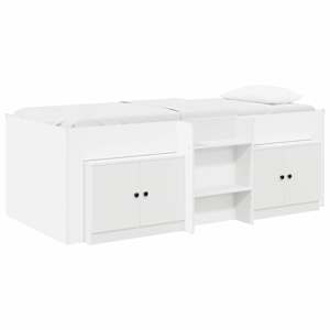 Rám postele na podestě s kabinetem 3 pcs Bílá kompozitní dřevo - obrázek 2