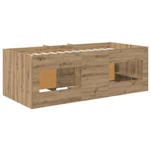 Rám postele na podestě s kabinetem s úložištěm 3 ks Dub artisan - obrázek 5