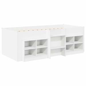 Rám postele na podestě s kabinetem 3 pcs Bílá kompozitní dřevo - obrázek 3