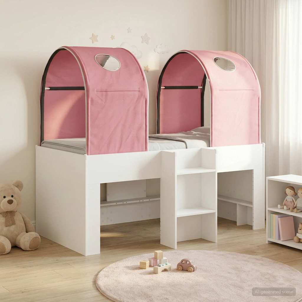 Postel s Tunelem 4 pcs Bílá a růžová Kompozitní dřevo