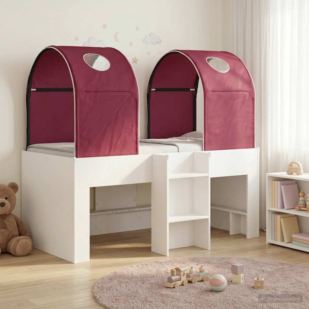 Postel s Tunelem 4 pcs Bílá a červená Kompozitní dřevo