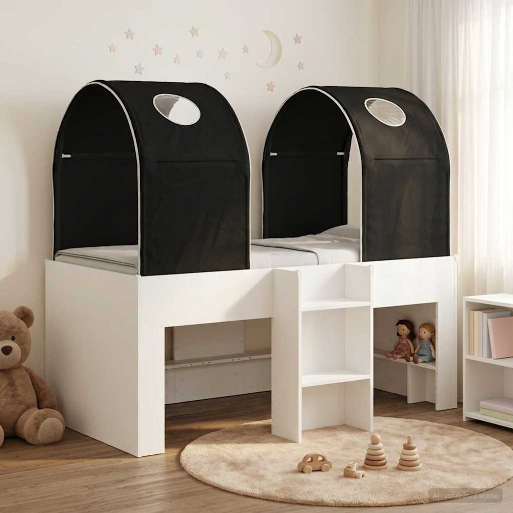 Postel s Tunelem 4 pcs Bílá a černá Kompozitní dřevo