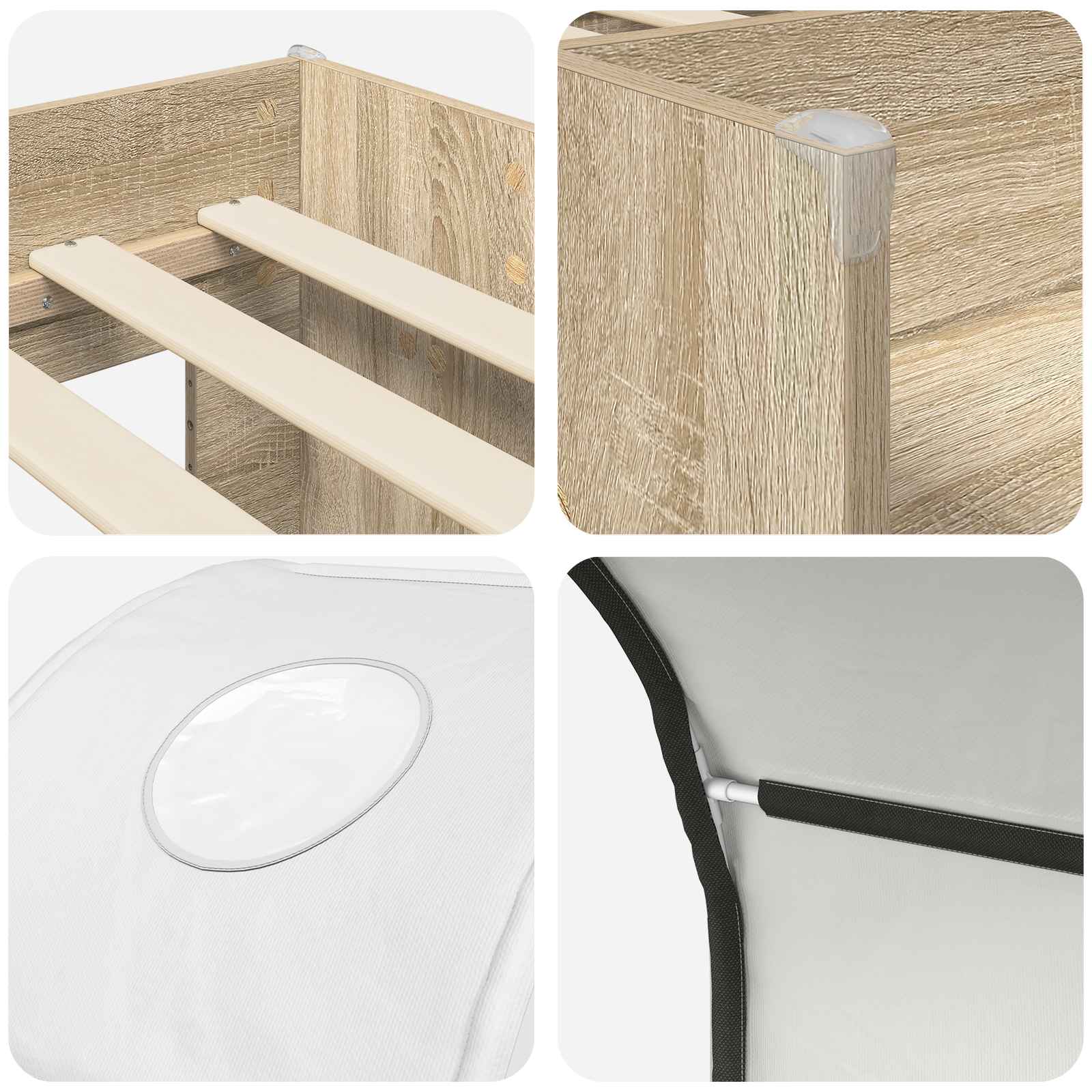 Bed met Tunnel 3 st Sonoma en Wit Bewerkt hout - Afbeelding 9