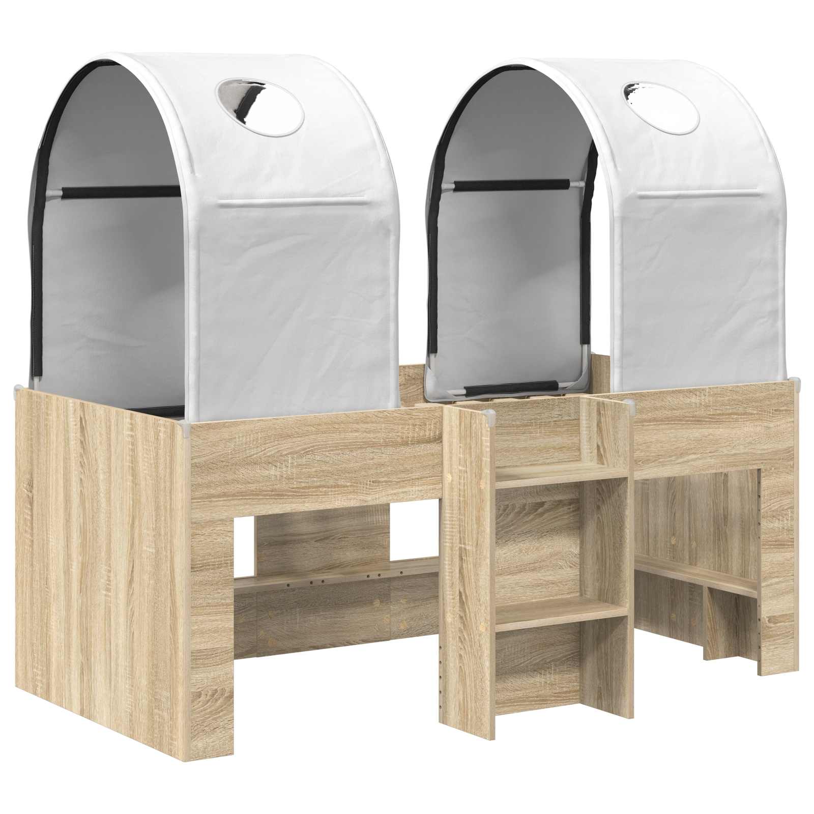 Bed met Tunnel 3 st Sonoma en Wit Bewerkt hout - Afbeelding 3