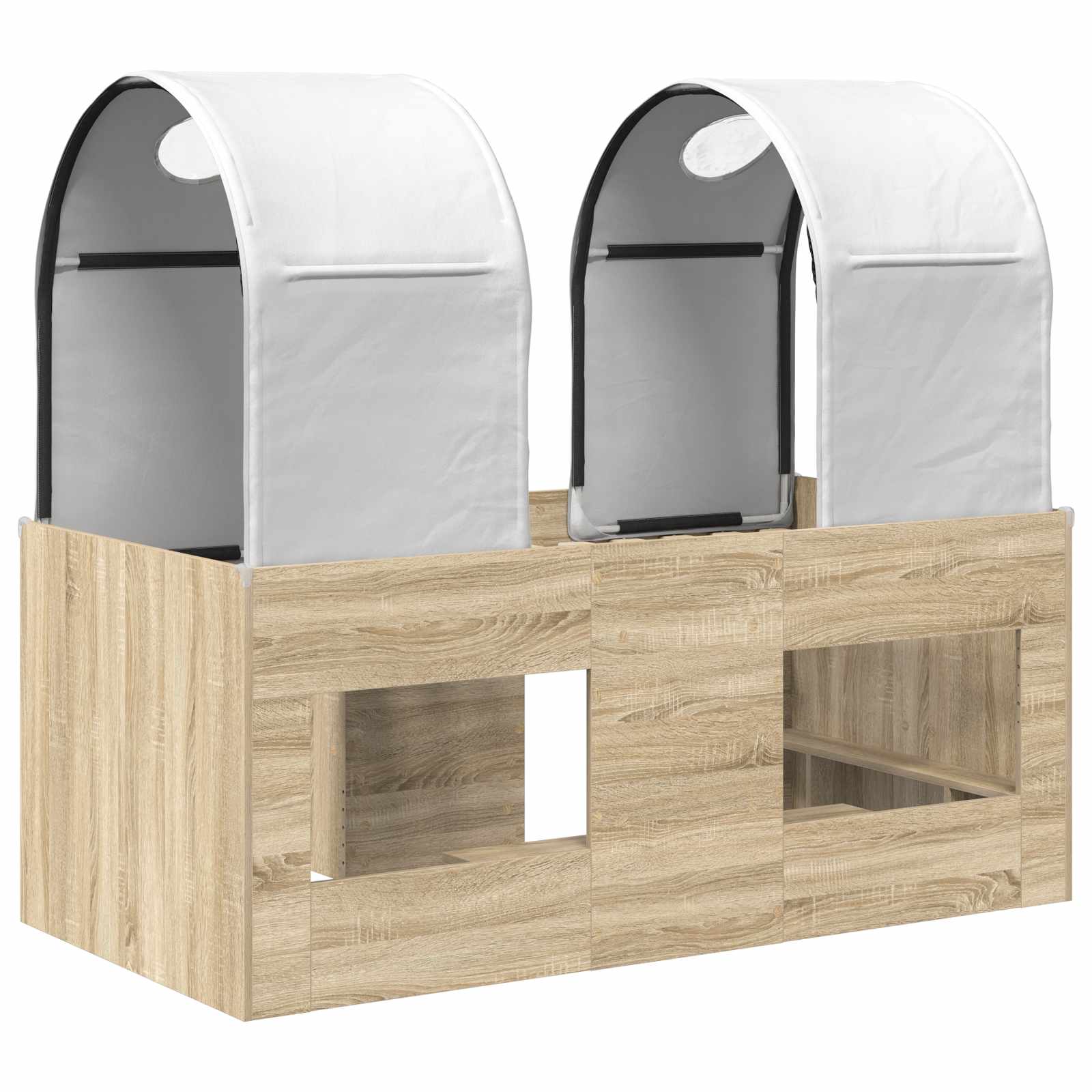 Bed met Tunnel 3 st Sonoma en Wit Bewerkt hout - Afbeelding 8