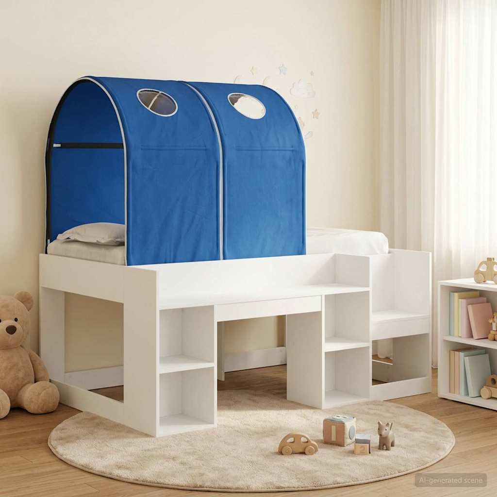 Postel s Tunelem 4 pcs Bílá a modrá Kompozitní dřevo
