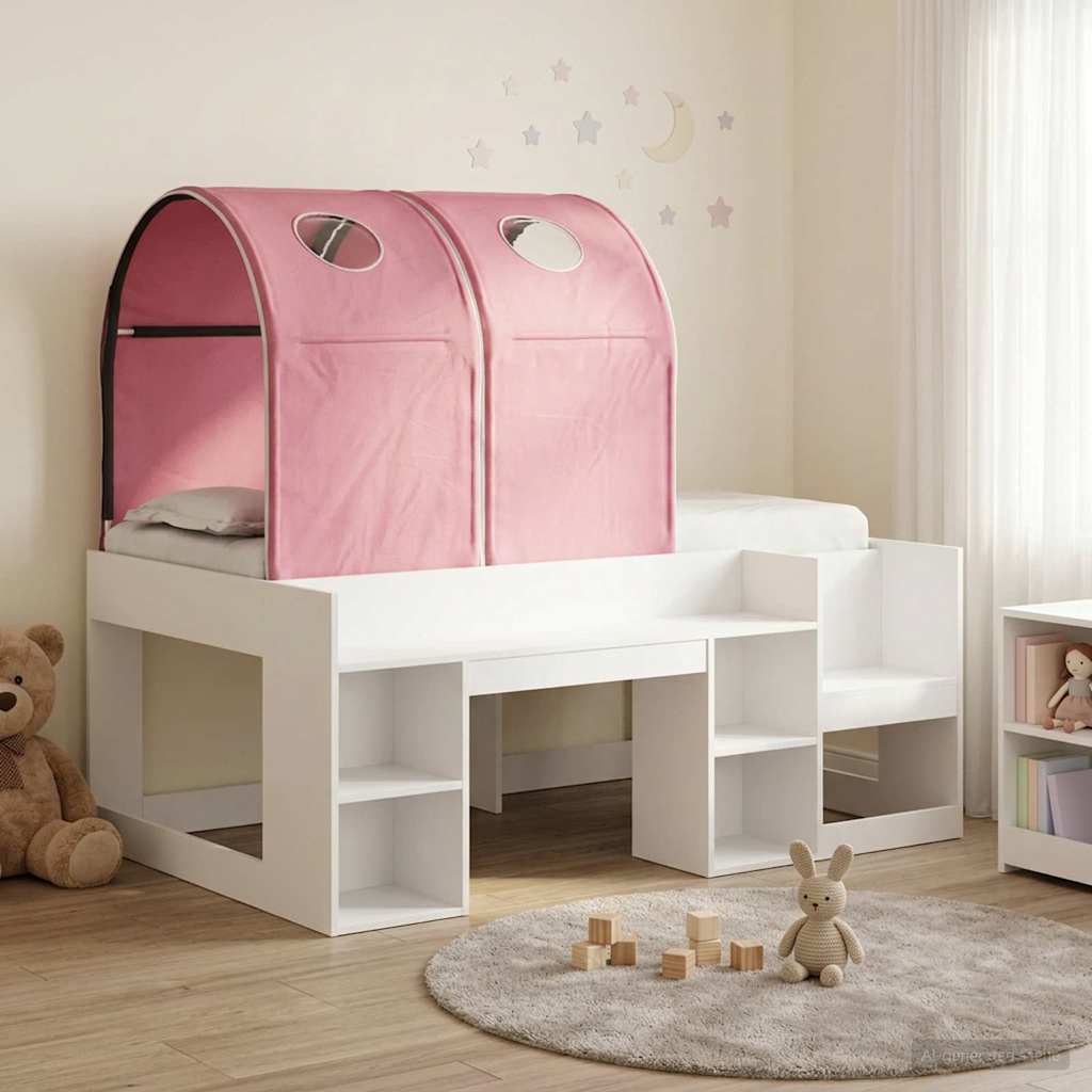 Postel s Tunelem 4 pcs Bílá a růžová Kompozitní dřevo