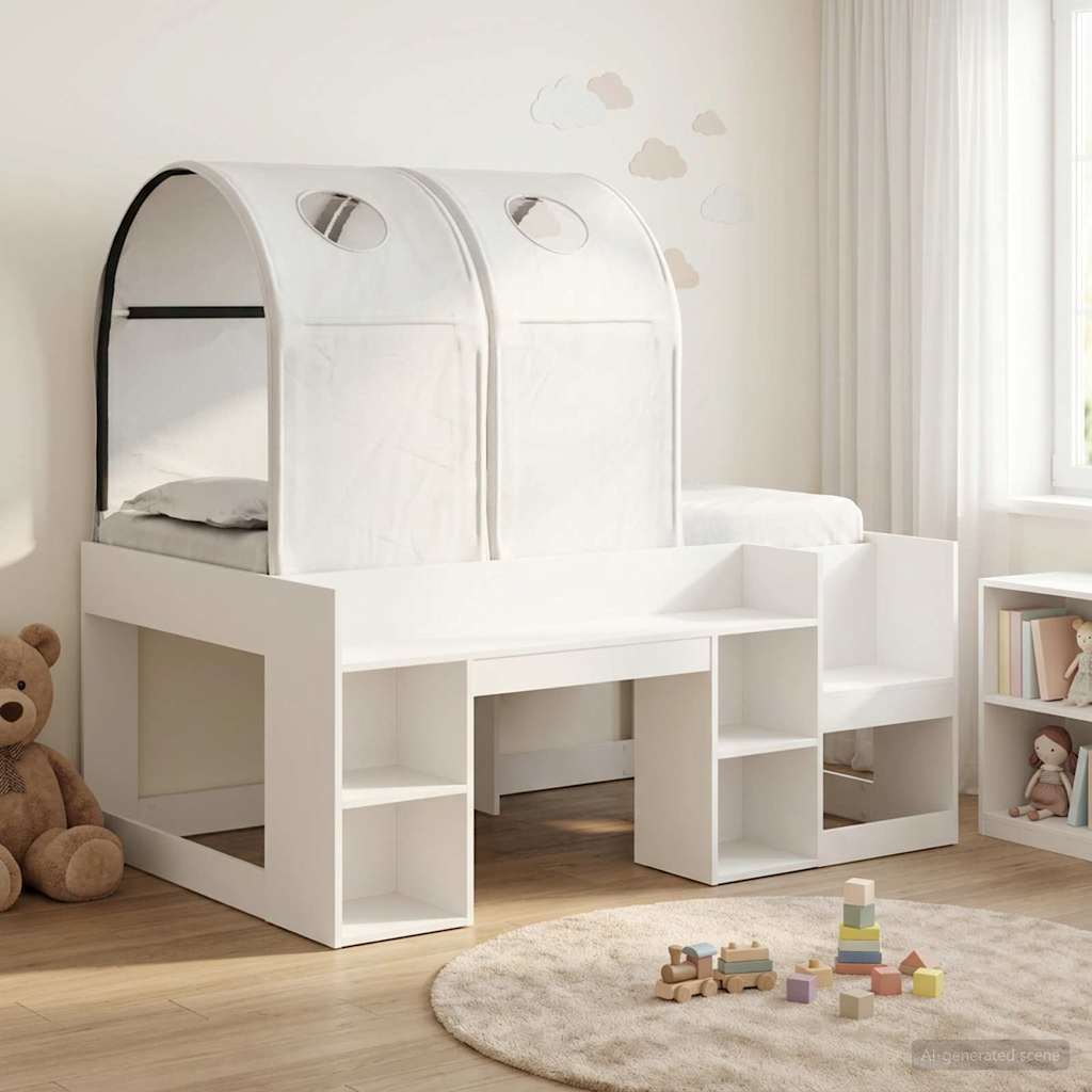 Postel s Tunelem 4 pcs Bílá Kompozitní dřevo