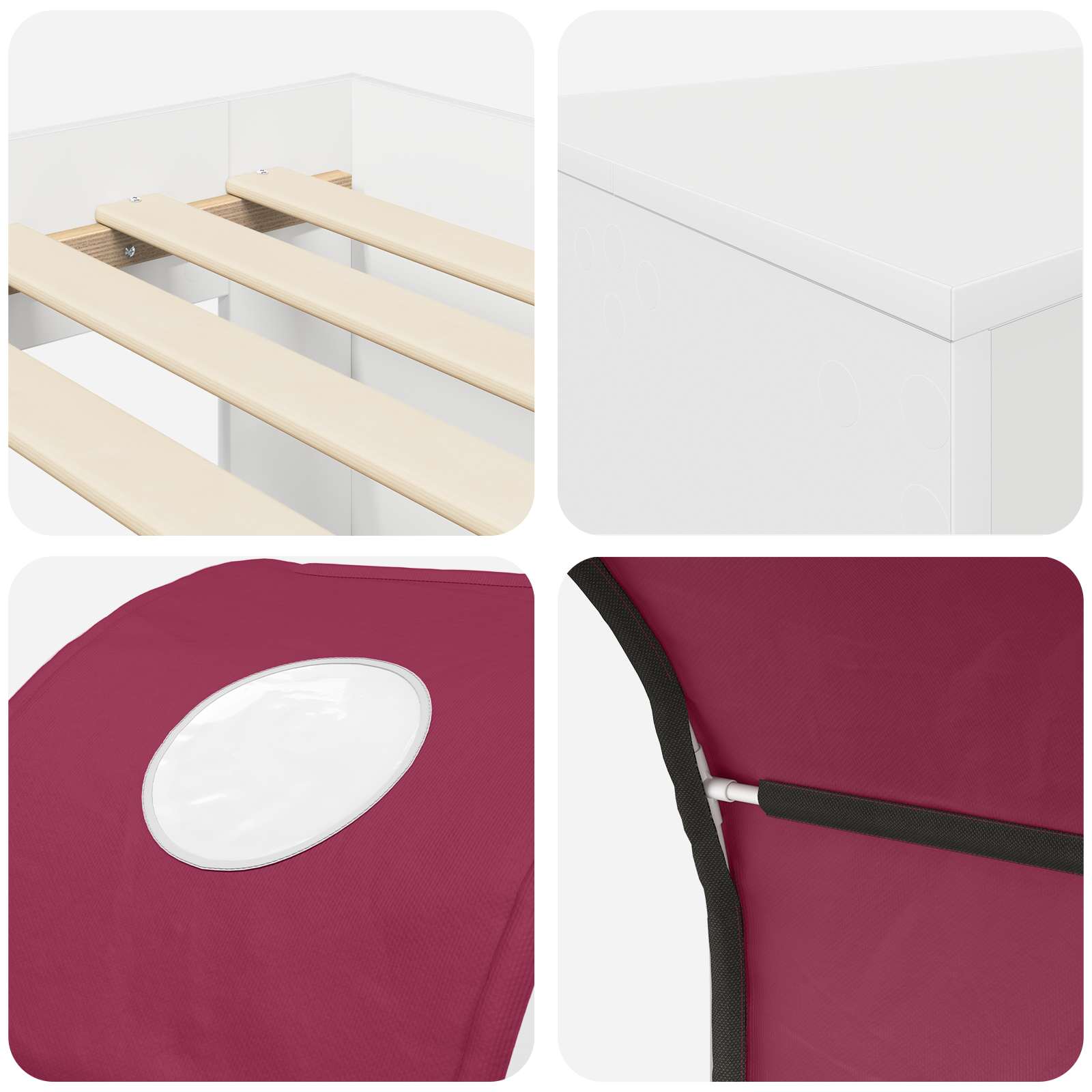 Postel s Tunelem 4 pcs Artisian Dub a Červená Kompozitní dřevo - obrázek 8