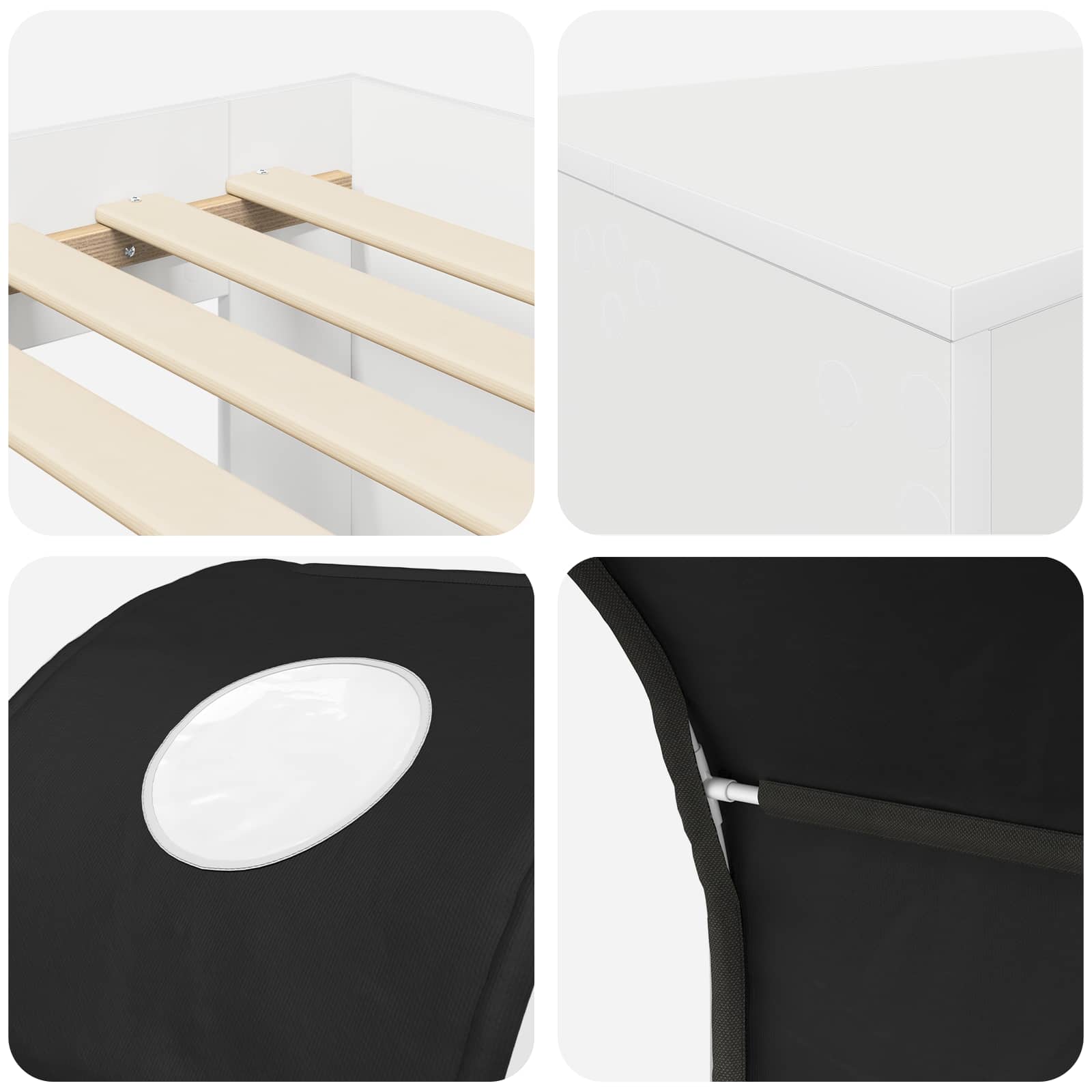 Postel s Tunelem 4 pcs Artisian Dub a Černá Kompozitní dřevo - obrázek 8