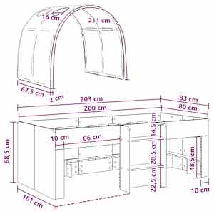 Postel s Tunelem 4 pcs Bílá a světle modrá Kompozitní dřevo - obrázek 11