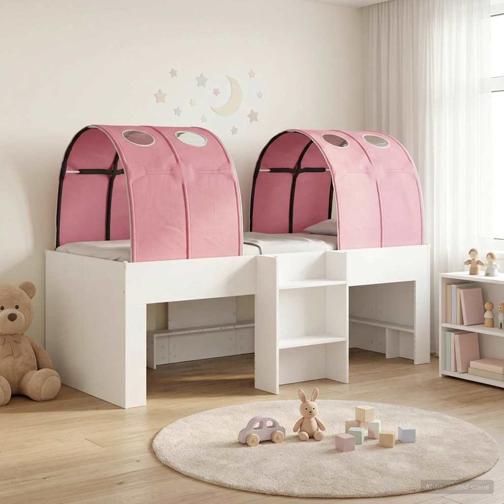 Postel s Tunelem 4 pcs Bílá a růžová Kompozitní dřevo