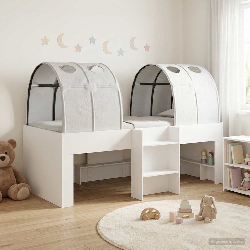 Postel s Tunelem 4 pcs Bílá Kompozitní dřevo