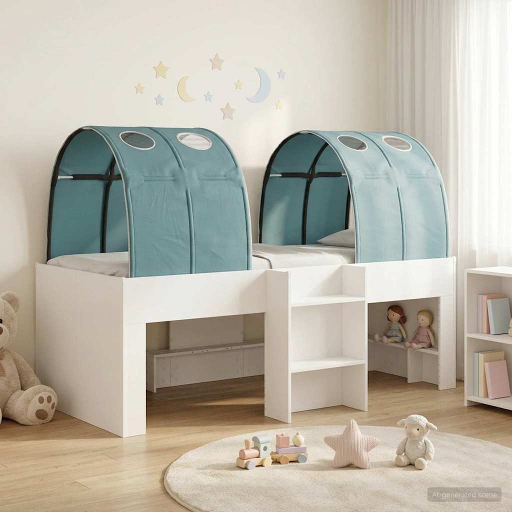 Postel s Tunelem 4 pcs Bílá a světle modrá Kompozitní dřevo