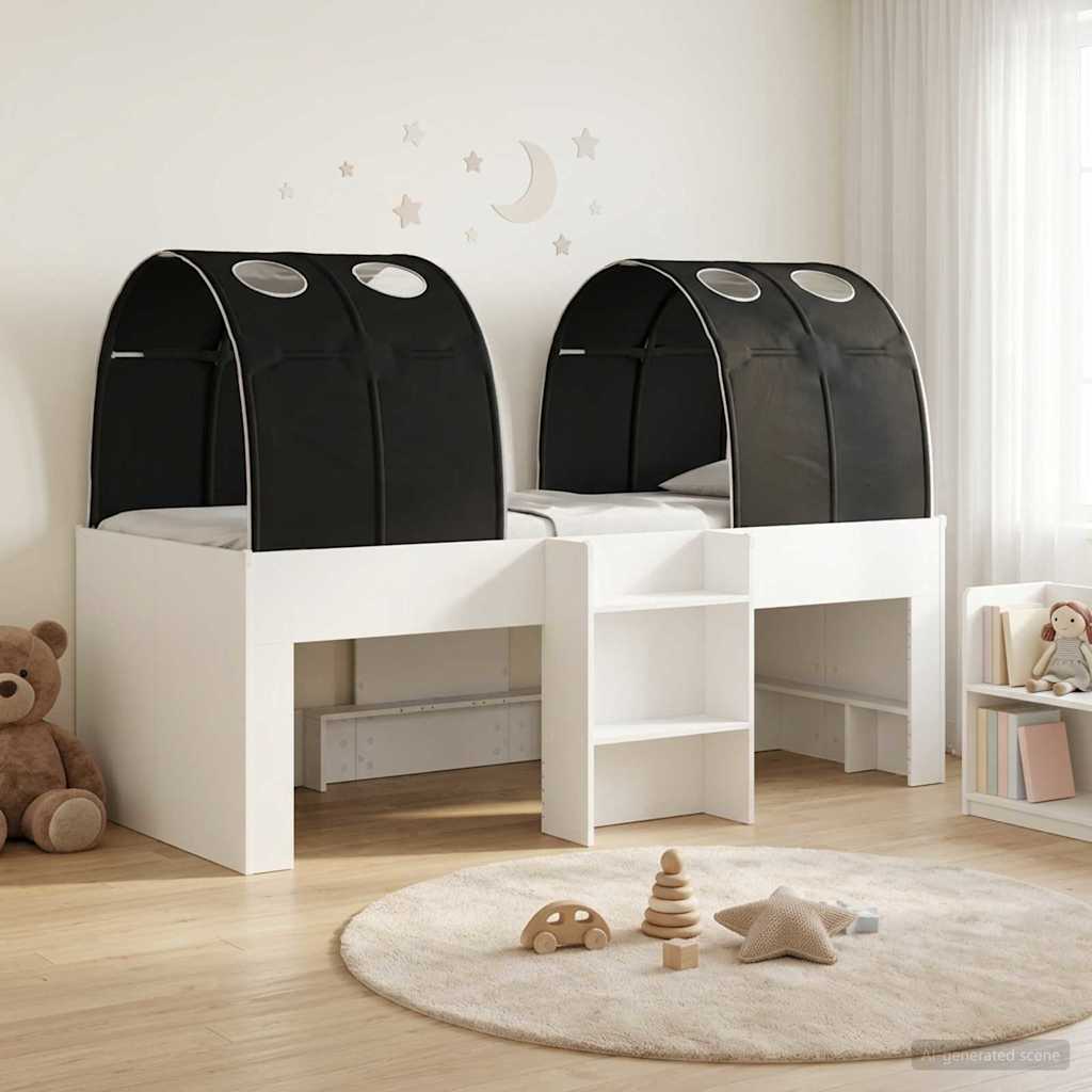 Postel s Tunelem 4 pcs Bílá a černá Kompozitní dřevo