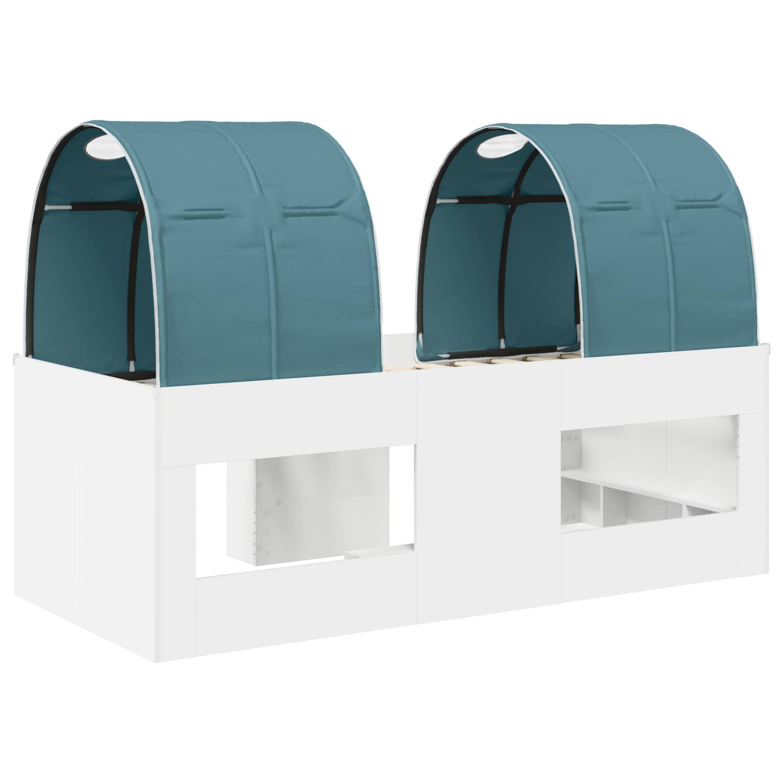 Postel s Tunelem 4 pcs Bílá a světle modrá Kompozitní dřevo - obrázek 8