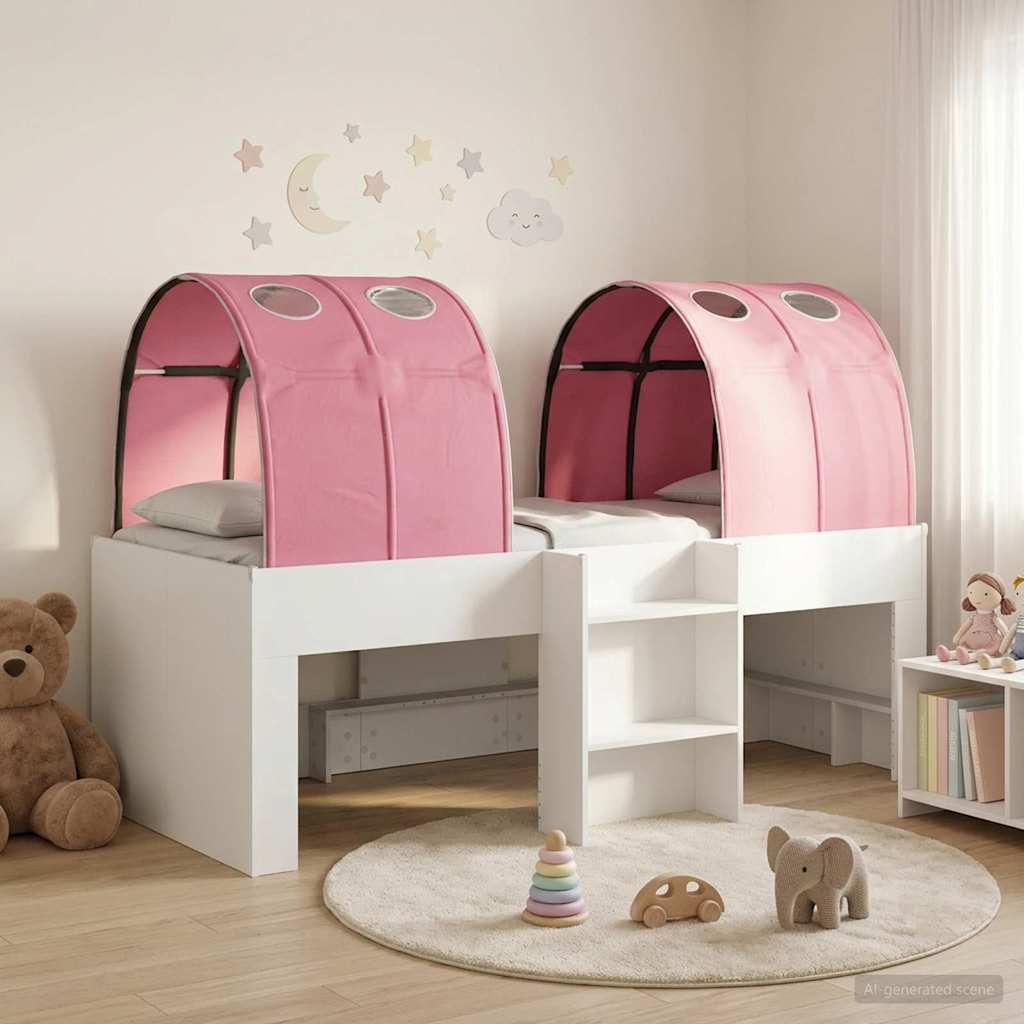Postel s Tunelem 4 pcs Bílá a růžová Kompozitní dřevo