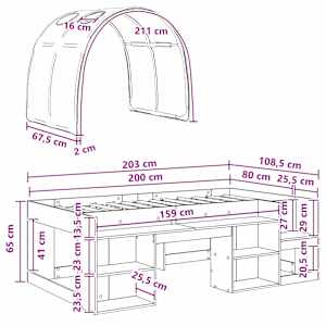 Postel s Tunelem 4 pcs Bílá a modrá Kompozitní dřevo - obrázek 11