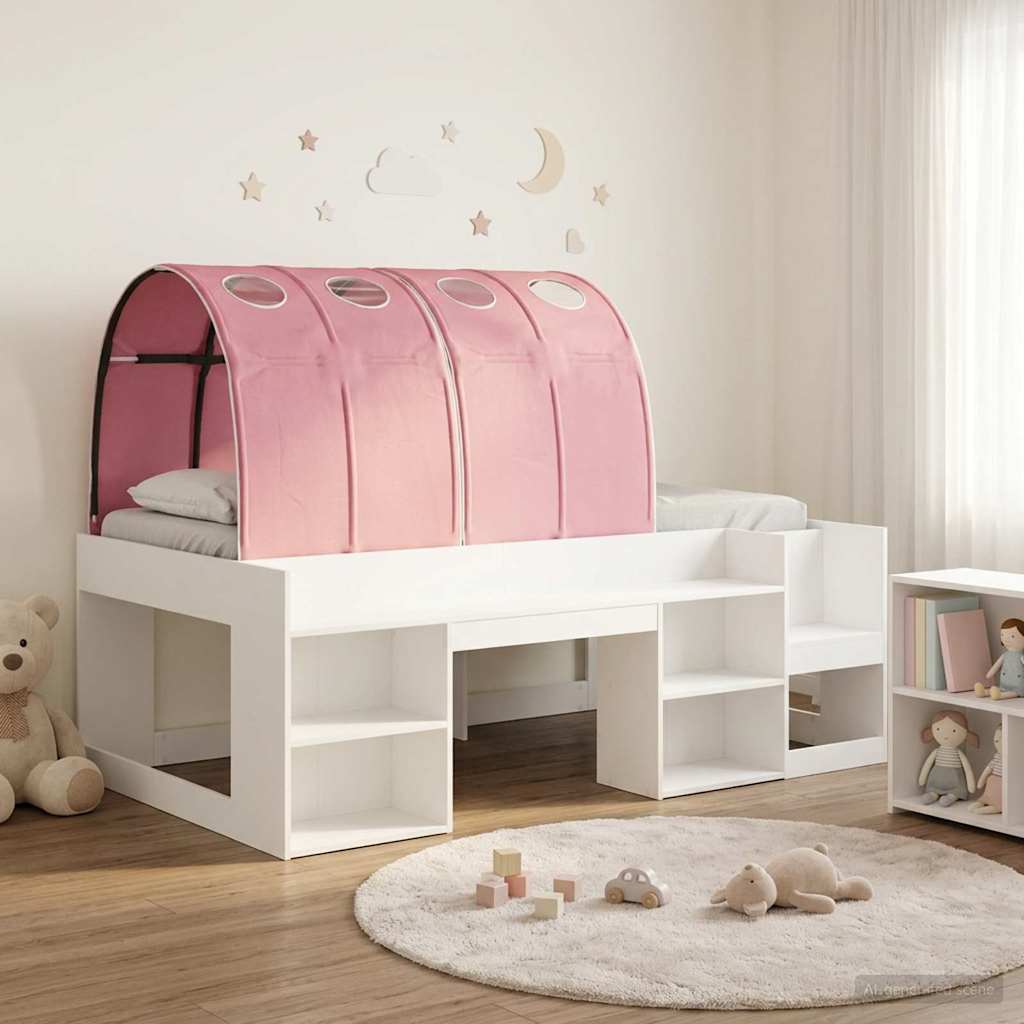 Postelový rám s tunelem 3 pcs Bílá a růžová kompozitní dřevo