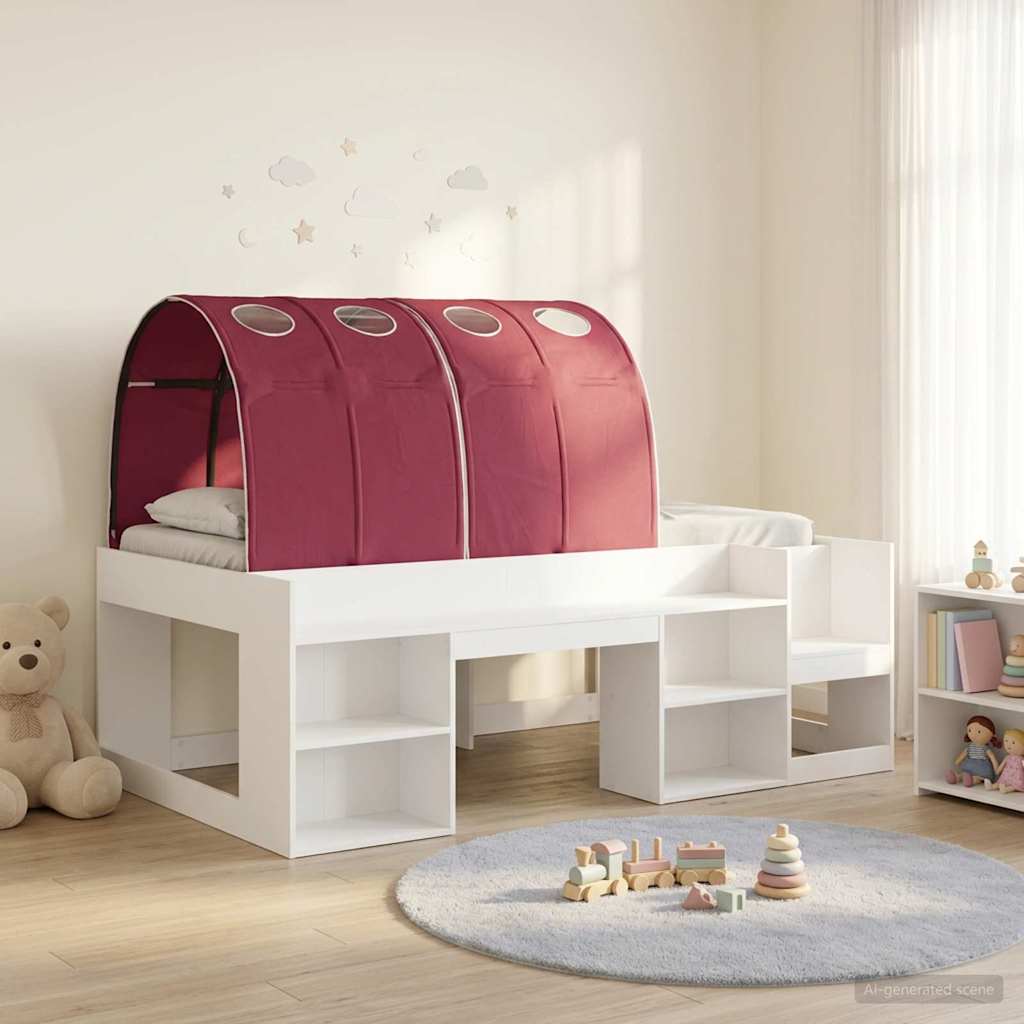 Postelový rám s tunelem 3 pcs Bílá a červená kompozitní dřevo