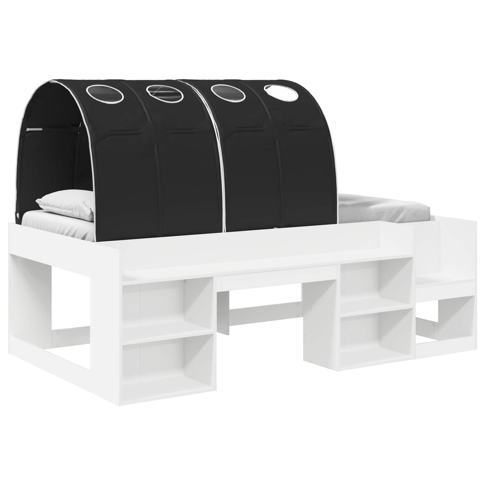 Postelový rám s tunelem 3 pcs Bílá a černá kompozitní dřevo - obrázek 2