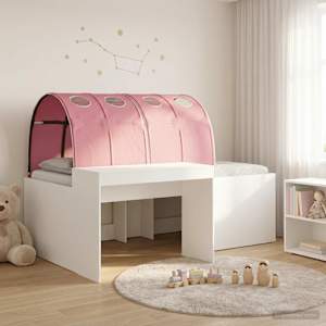 Postelja s tunelom 4 pcs Artisian hrast in roza Inženirski les